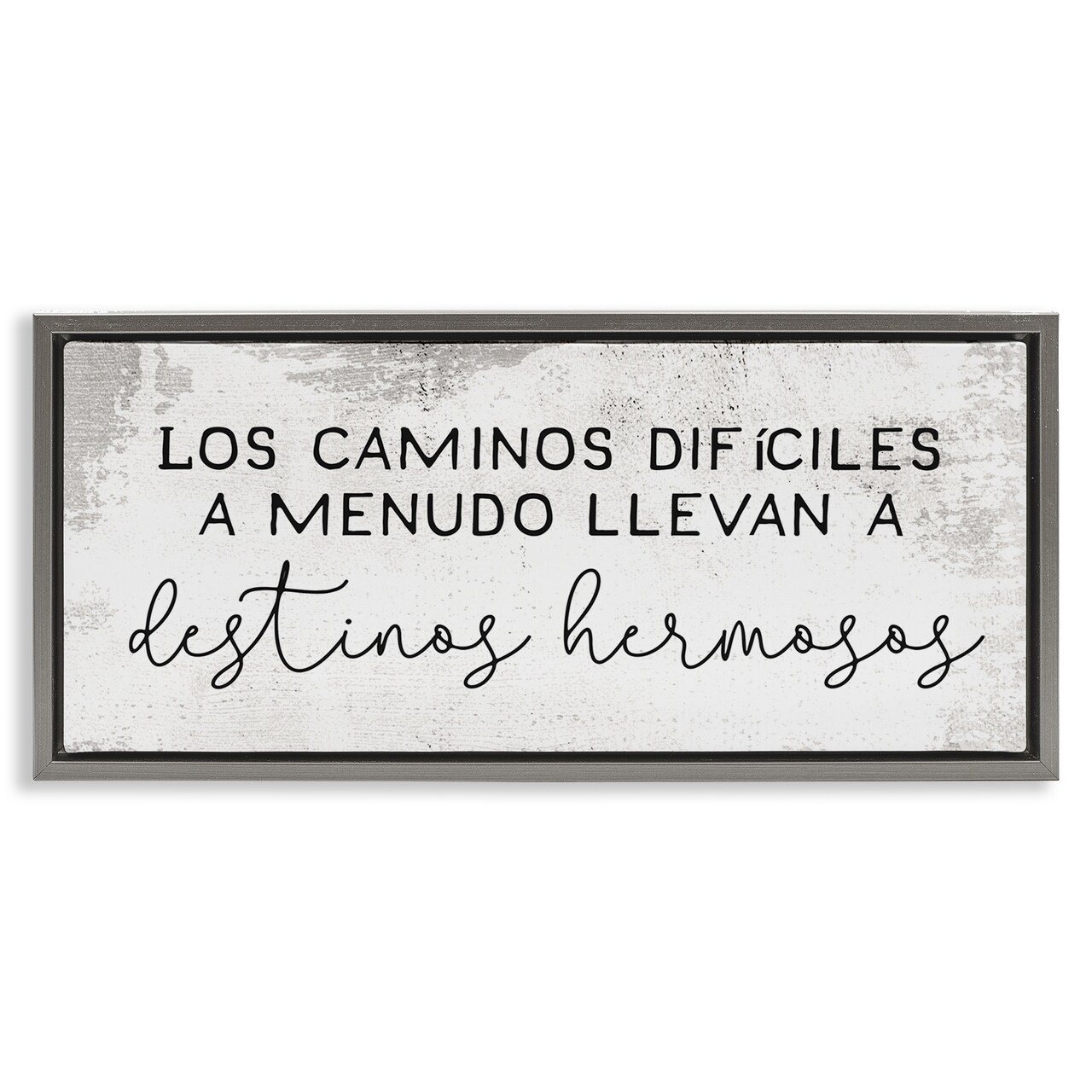 Stupell Industries Caminos Difíciles, Destinos Hermosos Framed Floater Canvas Wall Art